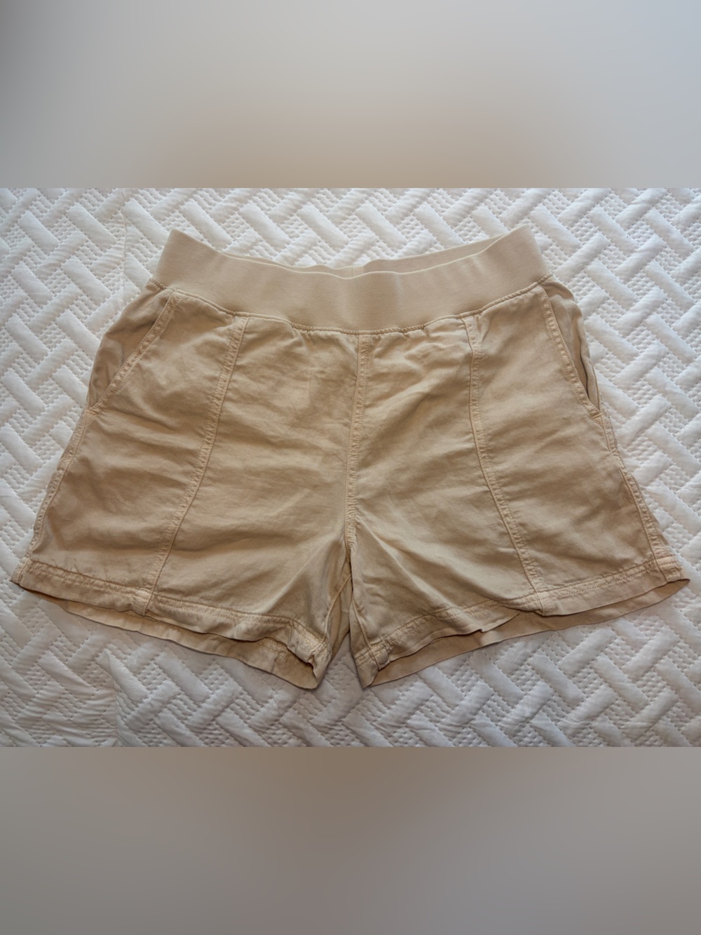 Faherty | Beige Tan Linen Cotton Blend Casual Utility Shorts